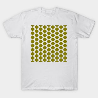 Mid Century Modern Retro 60s Waves Pattern  (Yellow Darker) T-Shirt